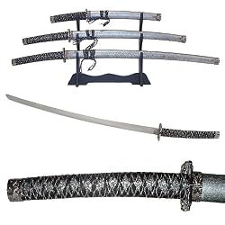 Whetstone Cutlery 3 Pc Heavy Katana Super Set, Black