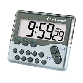 Push-button clock/timer with back clip and magnet