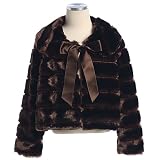 Little Girls Brown Faux Fur Cropped Jacket Shrug Sweater 2T-12
