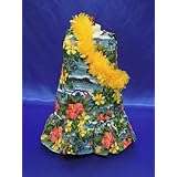 Hawaiian Dress and Yellow LEI Hula Luau Style Party Summer Beach Spring Dress Doll Clothes Outfit Fits American Girl 18' Doll Kanani Gwen Kailey Jess