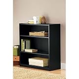 Mainstays 3-Shelf Bookcase, Black