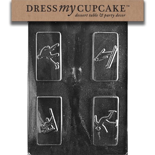Dress My Cupcake DMCS095 Chocolate Candy Mold, Winter Sports Box Set