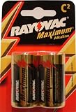 Electronics : Rayovac Maximum C-Size Alkaline Batteries - 2 Pack LR14