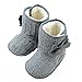 CdyBox Little Baby Fleece Fur Knit Snow Boots Infant Warm Winter for 0-18 Months (6-12 Months, Grey)