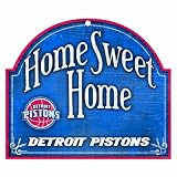 NBA Detroit Pistons 11-by-9 Wood Home Sweet Home Sign
