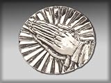 Silver Star "Praying Hands" Metal Belt Buckle