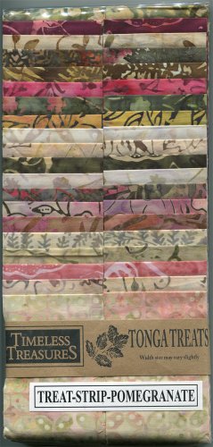 Image of Timeless Treasures Tonga Treats Pomegranate Batik Quilt Strips