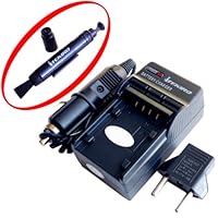 iTEKIRO AC Wall DC Car Battery Charger Kit for JVC GZ-MS120AUS GZ-MS120B GZ-MS120BU GZ-MS120BUB GZ-MS120BUC + iTEKIRO Lens Cleaning Pen
