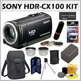 Sony HDR-CX100/B AVCHD HD Camcorder in Black + 8 Gigabyte Pro-Duo Memory Stick + Sony Camcorder Case + Camcorder Accessory Kit