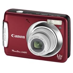 Canon PowerShot A480 Digitalkamera (10 Megapixel, 3-fach opt. Zoom, 6,4 cm (2,5 Zoll) Display) Rot