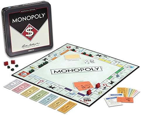 Monopoly Nostalgia Edition Tin with Free Rainbow Dice Pack
