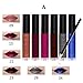 Spdoo 6 Pcs Waterproof Matte Liquid Lip Gloss Lipstick + Lip Brushes