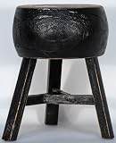 BK0075Y-Chinese Rustic Three-Legged Stool, Contemporary, China, Wood (Mu), Asian Furniture: Chinese
