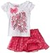 Young Hearts Baby-Girls Infant Rib Top With Mesh Skooter Set, White, 18 Months