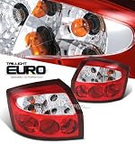 Audi A4 4 Door Sedan 02 03 04 05 Red Clear Euro Altezza Tail Light Pair