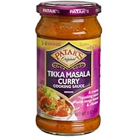 Patak's Tikka Masala Curry Cooking Sauce, Medium, 15-Ounce Glass Jars (Pack of 6)