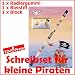 Schreibset A6 *Kinderpiraten* mit Block, Bleistift und Radiergummi vom D&ouml;ll-Verlag // Mitgebsel Geburtstag Kinder Malen Spielen Schreib Set Piraten Schwarze Flagge