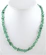 Green Apatite and Pearl Gemstone Bead with Swarovski Crystal Necklace with Sterling Silver Closure 19" Length, #8602