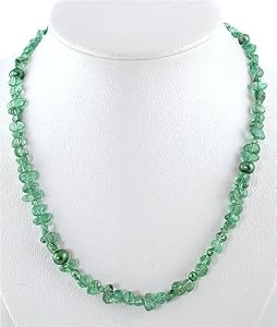 Green Apatite and Pearl Gemstone Bead with Swarovski Crystal Necklace with Sterling Silver Closure 19" Length, #8602