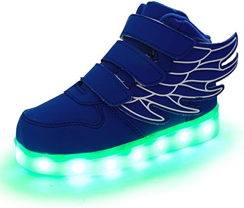 WULAODA Unisex Sneakers Usb Charging Flashing Shoes Kids Led Luminous Shoes Blue12.5 M Us Little Kid