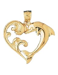 CleverEves 14K Gold Pendant Dolphin heart 5.5 - Gram(s)
