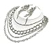 Silvertone Multi Layered Long Necklace and Earrings Set