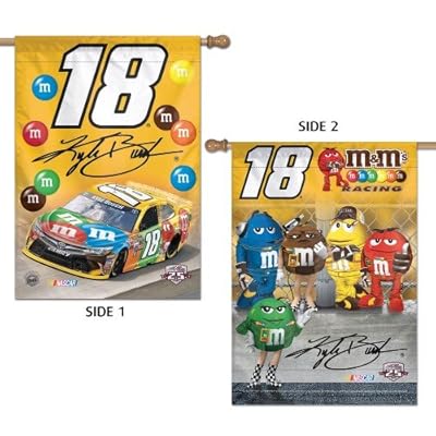 Kyle Busch Flag 28x40 Vertical 2 Sided House Banner 2016 M&M's Racing #18