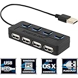 Sabrent 4-Port USB 2.0 Hub with Individual Power Switches and LEDs (HB-UMLS)