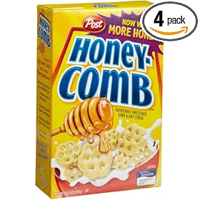 Post Honey-Comb Cereal, 12.5-Ounce Boxes (Pack of 4) by Post