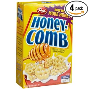 Post Honey-Comb Cereal, 12.5-Ounce Boxes (Pack of 4) by Post