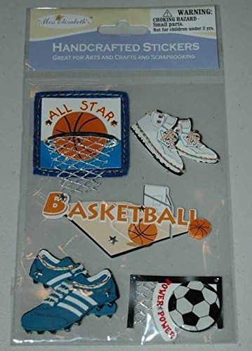 Miss Elizabeth Handcrafted Basketball & Soccer Stickers 3 Dimensional & Sharp!