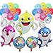 Shark Balloons Baby Shark Helium Balloons DOO DOO Shark Balloon Banner Shark Foil Balloons Cute Shark Party Supplies for Sea World Shark Baby Themed Birthday Decorations Baby Shower Party Supplies