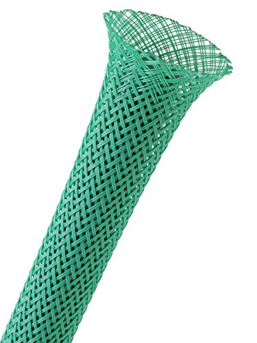 2" PET Expandable Braided Sleeving - Color: Green - Length: 200FT
