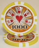 25 $1,000 Hi Roller 14 Gram Laser Graphic Poker Chips