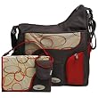 JJ Cole System Diaper Bag - Cocoa/ Red