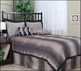 Nanshing Valencia King 7-Piece Jacquard Comforter Set, Black