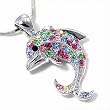 Small Multi Color Dolphin Pendant Fashion Necklace