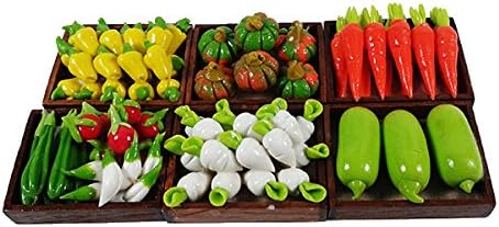 Mini Dollhouse Set of 6 Carot Pumpkin Paprika Tomatoes Miniature Vegetable