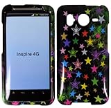 Hard Color Stars Case Cover Faceplate Protector for HTC Inspire 4G with Fre ....