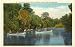 1930s Vintage Postcard Canoeing on Beautiful Lagoons - Cedar Point on Lake Erie - Sandusky Ohio