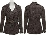 SOULMATES Stretch Double-Breasted Animal Print Jacket [742152LUV01], Grey/Black, Large