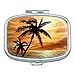 Sunset on Tropical Beach with Palm Trees Hawaii Orange Rectangle Pill Case Trinket Gift Box