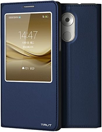 Yeuk Huawei Mate8 Case,Smart Flip Leather Cover with Auto Sleep Wake-up and Quick Access to Phone Call Function-Blue