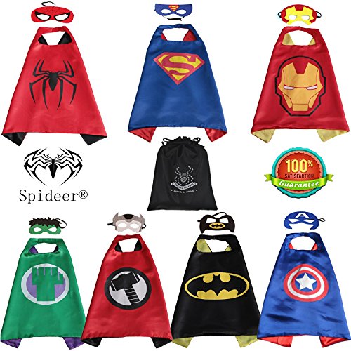 SpiderMarket Superhero 7 cape and masks coustumes