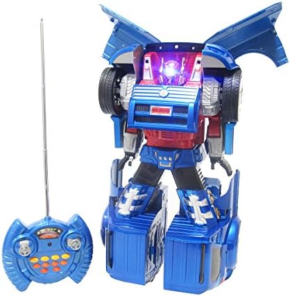 World of Wheels RC Transforming Robot with Light and Sound, Metallic Blue