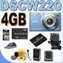 Sony Cybershot DSC-W220 12.1MP Digital Camera w/ 4x Optical Zoom and Super Steady Shot Image Stabilization (Blue) 4GB BigVALUEInc Accessory Saver NPBG1 Battery/Rapid Charger Bundle