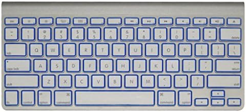 Luoful - Lattice Series US Layout Keyboard Cover Silicone Skin for MacBook Pro 13" 15"17" (with or w/out Retina Display) iMac and MacBook Air 13" and iMac Wireless Keyboard - Blue