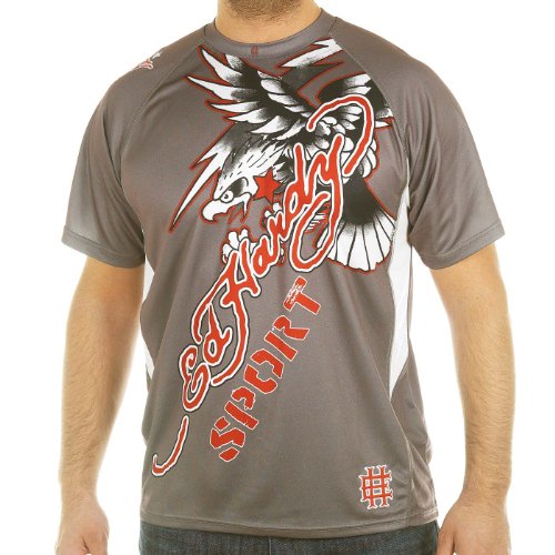 Ed Hardy Men's Sport Athletic Mesh Crew Tee Top
