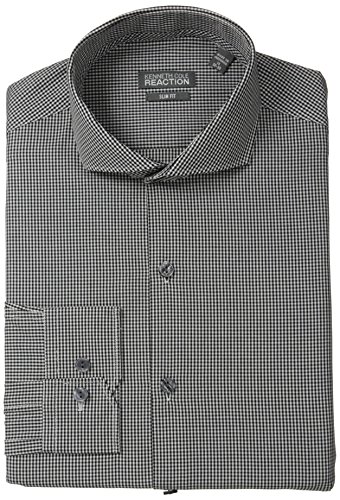Kenneth Cole Reaction Men's Slim Fit Black White Mini Check
