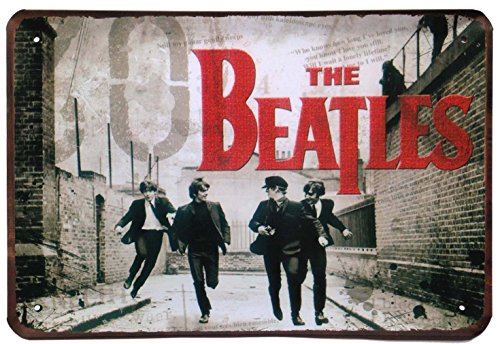 ERLOOD The Beatles Distressed Look Metal Tin Sign,12